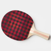 Raquette De Ping Pong Rouge et noir À damiers plaid (Côté)
