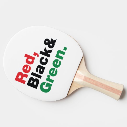 Raquette De Ping Pong Rouge, Noir et Vert. (Côté)