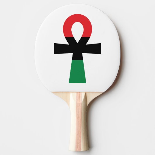 Raquette De Ping Pong Rouge, Noir & Vert Ankh (Devant)