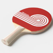 Raquette De Ping Pong Rouge Rétro Dual Boucles avec Nom (Devant Angle)