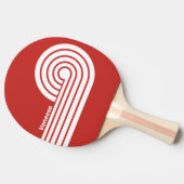 Raquette De Ping Pong Rouge Rétro Dual Boucles avec Nom (Côté)