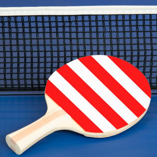 Raquette De Ping Pong Rouge solide avec bande blanche classique (Insitu)
