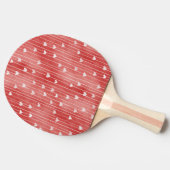 Raquette De Ping Pong Rouges Rayures Blanches Cœurs Saint-Valentin (Côté)