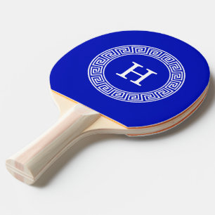Raquette De Ping Pong Royal Blue Wt Grèce clé cadre de ligne initiale Mo