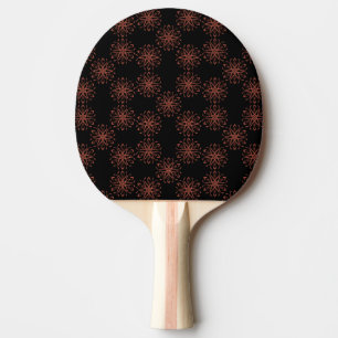 Raquette De Ping Pong Ruban de Damas rouge à motif de symétrie réfléchie