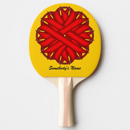 Raquette De Ping Pong Ruban de fleurs rouges par Kenneth Yoncich (Devant)