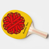 Raquette De Ping Pong Ruban de fleurs rouges par Kenneth Yoncich (Côté)