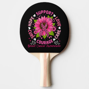 Raquette De Ping Pong Ruban Rose de Sensibilisation au Cancer du Sein To