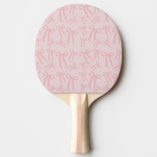 Raquette De Ping Pong Rubans Boho Rose Motif Sur Rose Poudré