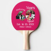 Raquette De Ping Pong Ruby Red 40th Mariage Anniversary 11 Photo Collage (Dos)