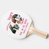 Raquette De Ping Pong Ruby Red 40th Mariage Anniversary 11 Photo Collage (Côté)