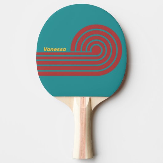 Raquette De Ping Pong Ruby Reef Curl Stripes avec nom (Devant)
