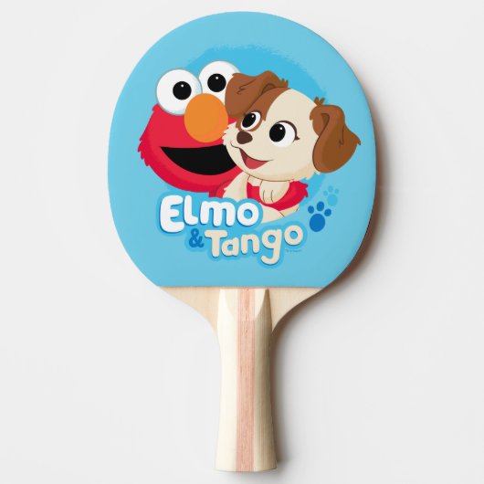 Raquette De Ping Pong Rue Sésame | Badge Elmo & Tango (Devant)