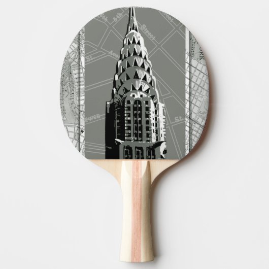 Raquette De Ping Pong Rues de New York avec Empire State Building (Devant)