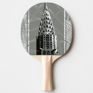 Raquette De Ping Pong Rues de New York avec l'Empire State Building