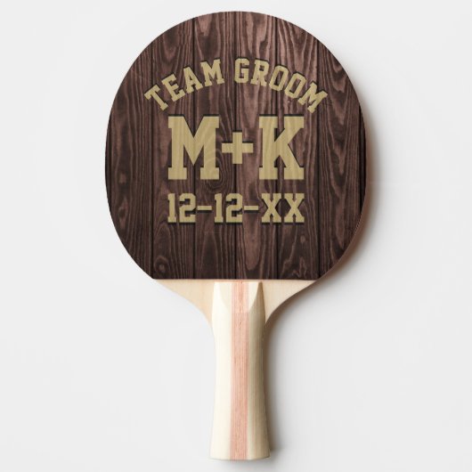 Raquette De Ping Pong Rustic Team Groom Mariage Ping Pong Paddle (Devant)