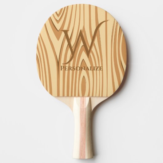 Raquette De Ping Pong Rustique Faux Brown taché Bois personnalisé (Devant)