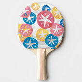 Raquette De Ping Pong Sable Dollar Jaune Rouge Bleu Motif (Devant)