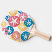Raquette De Ping Pong Sable Dollar Jaune Rouge Bleu Motif (Côté)