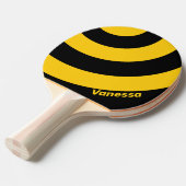 Raquette De Ping Pong Safety Bee Nostalgic Circle Stripe with Name (Devant Angle)