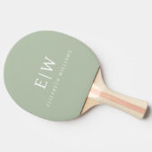 Raquette De Ping Pong Sage Green Professionnel Simple Monogramme Minimal (Côté)