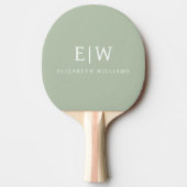 Raquette De Ping Pong Sage Green Professionnel Simple Monogramme Minimal (Devant)
