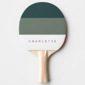 Raquette De Ping Pong Sage Moderne Trois Tons avec Nom (Devant)
