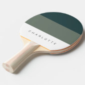 Raquette De Ping Pong Sage Moderne Trois Tons avec Nom (Devant Angle)