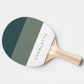 Raquette De Ping Pong Sage Moderne Trois Tons avec Nom (Côté)