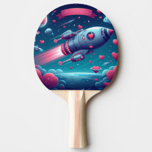 Raquette De Ping Pong Saint-Valentin vaisseau spatial cool/futuriste