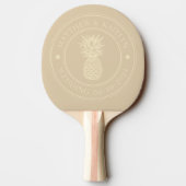 Raquette De Ping Pong Sand Dune Pineapple Wedding Crest & Names (Dos)
