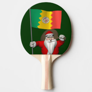 Raquette De Ping Pong Santa Claus Avec L'Enseigne De Los Angeles