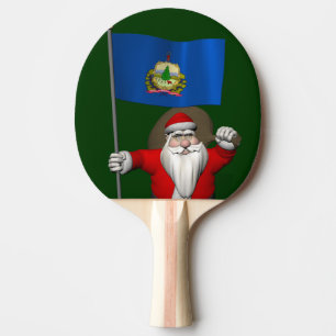 Raquette De Ping Pong Santa Claus Avec L'Enseigne Du Vermont