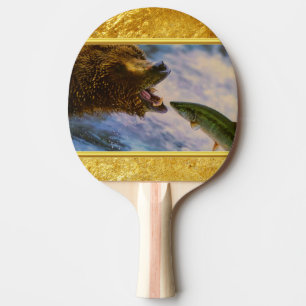 Raquette De Ping Pong Sauter saumoné de truite à tête d'acier dans de