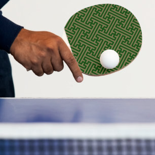 Raquette De Ping Pong Sayagata motif, japonais, vert et or