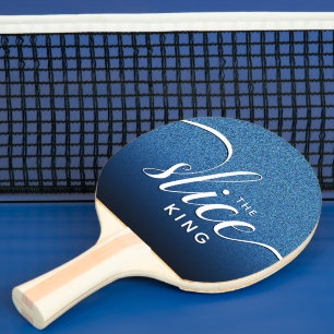 Raquette De Ping Pong Scénario Drôle Le Roi de la tranche bleu pailleté