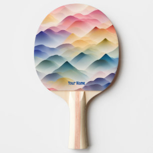 Raquette De Ping Pong Schémas d'ondes de couleur aqueuse