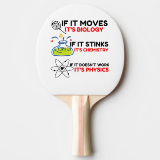 RAQUETTE DE PING PONG SCIENCE BIOLOGY CHIMIISTRY PHYSICS