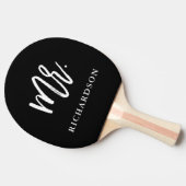 Raquette De Ping Pong Script de brosse moderne noir | M. (Côté)