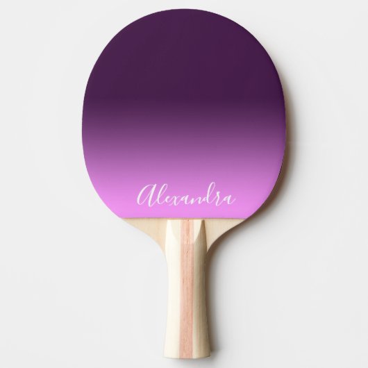 Raquette De Ping Pong Script de nom rose pourpre (Devant)