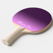 Raquette De Ping Pong Script de nom rose pourpre (Devant Angle)