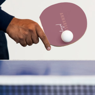 Raquette De Ping Pong Script minimal de Rose simple et poussiéreux moder