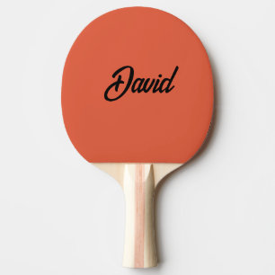 Raquette De Ping Pong Script minimaliste de couleur personnalisée Nom pe