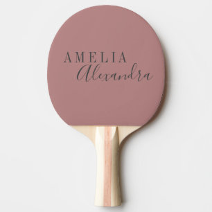Raquette De Ping Pong Script moderne Dusty Rose gris personnalisé Boho c