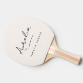 Raquette De Ping Pong Script moderne Monogramme fille Nom féminin simple (Côté)