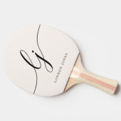Raquette De Ping Pong Script moderne Monogramme Nom Girly Feminine Minim (Côté)