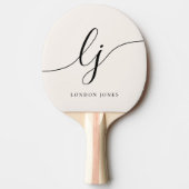 Raquette De Ping Pong Script moderne Monogramme Nom Girly Feminine Minim (Devant)