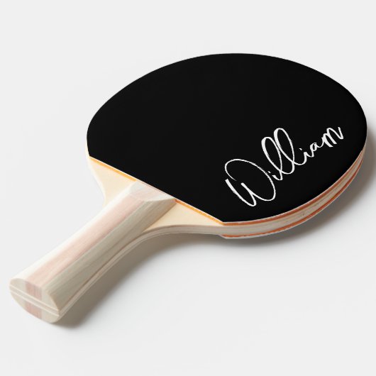 Raquette De Ping Pong Script moderne Nom personnalisé Ping Pong Paddle (Devant Angle)