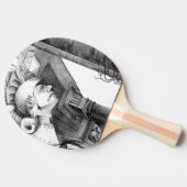 Raquette De Ping Pong Sculpture du château Crayon Art (Côté)