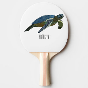 Raquette De Ping Pong Sea turtle cartoon
